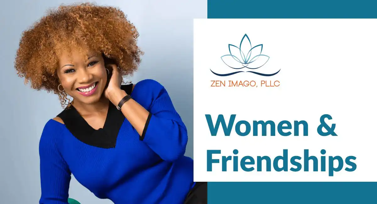 Smiling woman with blonde afro