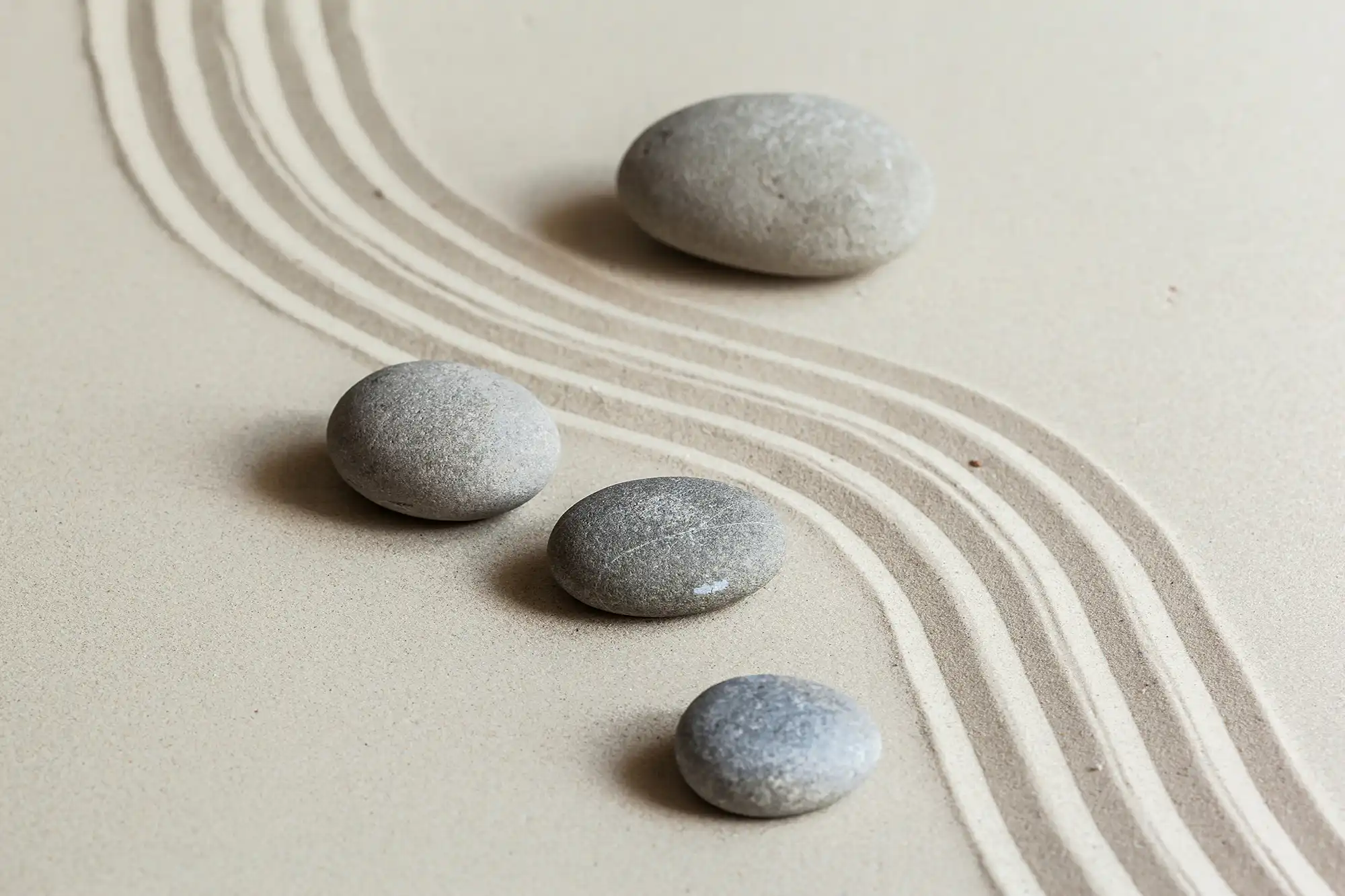 Zen garden rocks and sand